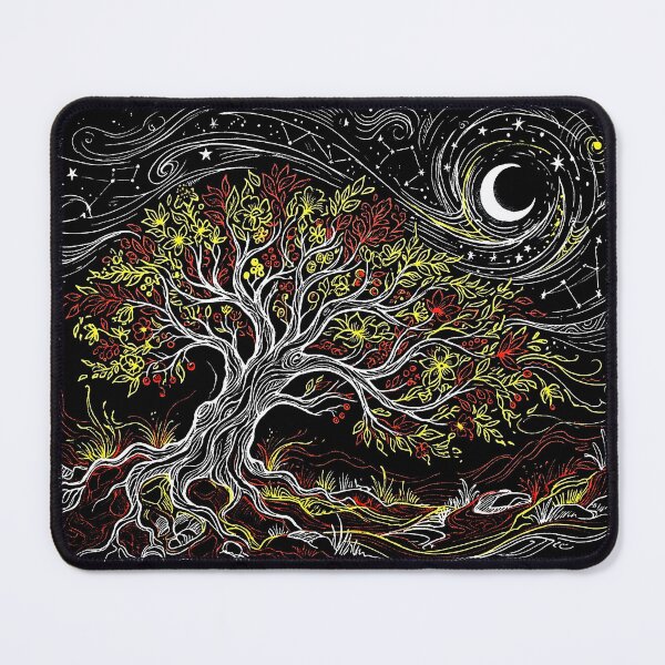 Item preview, Tree of Life Starry Night Celestial Linocut Art designed and sold by KiwiRider.