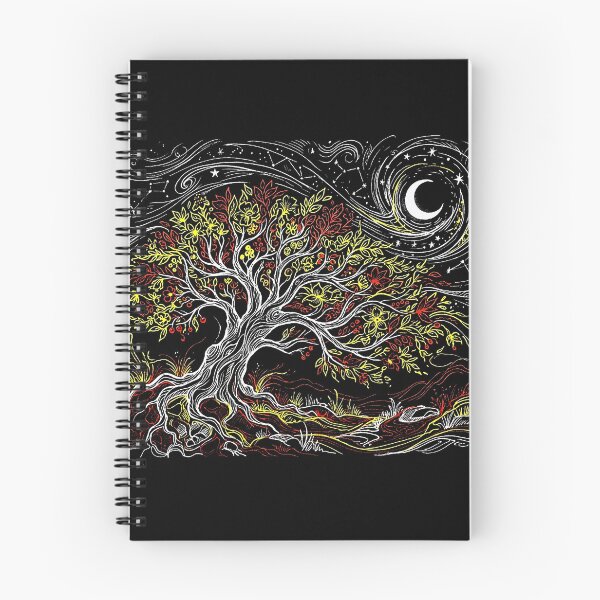 Item preview, Tree of Life Starry Night Celestial Linocut Art designed and sold by KiwiRider.