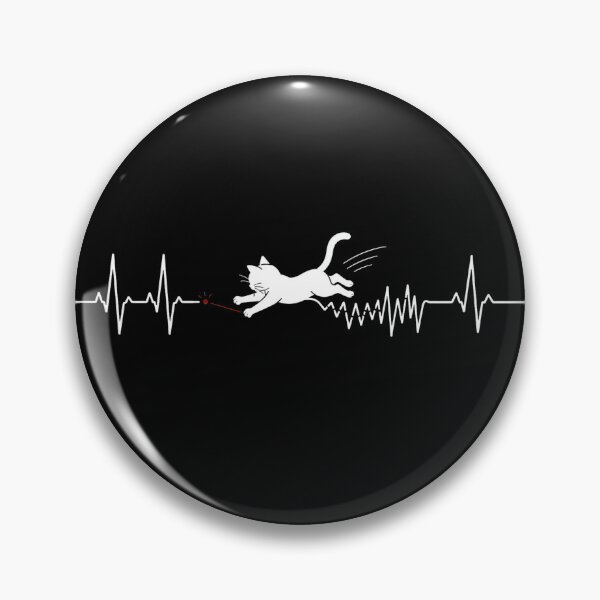 Item preview, ❤️ HEARTBEAT COLLECITON ❤️ - Heartbeat Cat - Interrupted by Laser Pointer - for darker backgrounds designed and sold by WheelieGdArt.