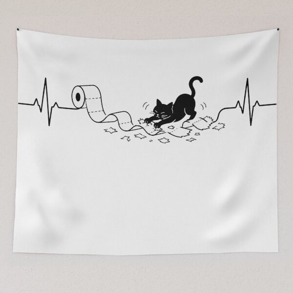 Item preview, ❤️ HEARTBEAT COLLECITON ❤️ - Heartbeat Cat - Interrupted by The Great Unrolling designed and sold by WheelieGdArt.