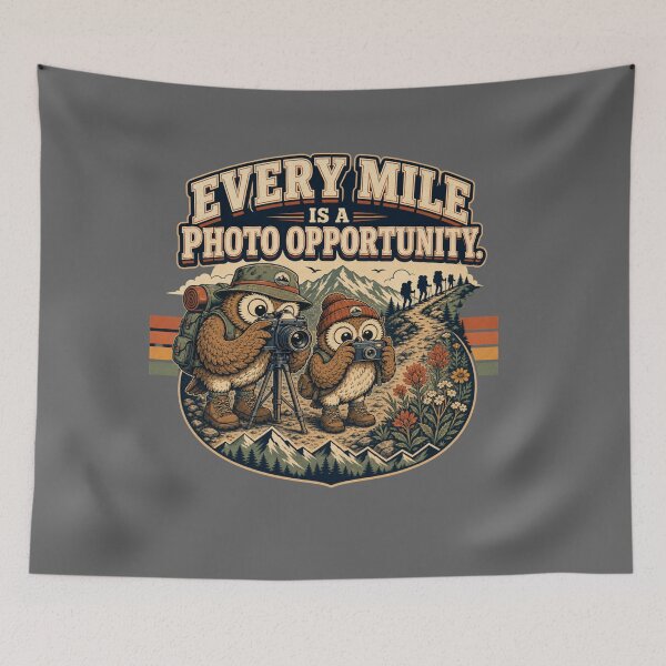 Item preview, Every Mile Is a Photo Opportunity Owl Hiking Photographer  designed and sold by freshwear design.