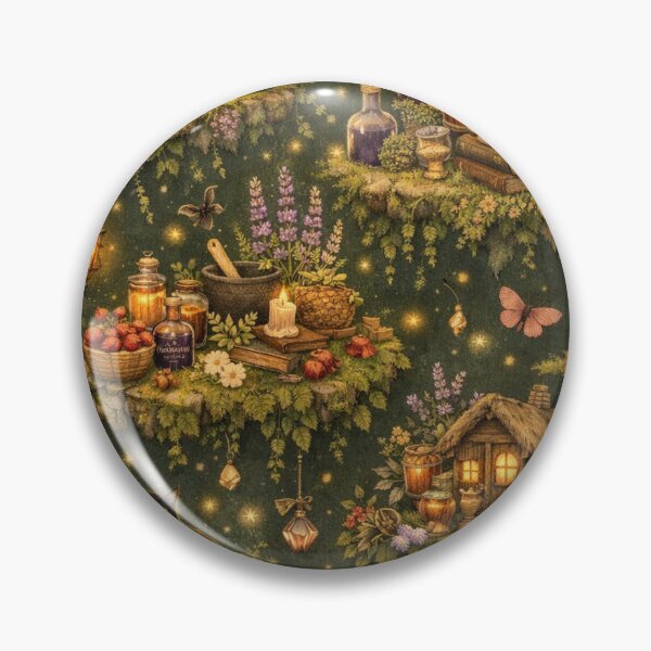 Item preview, Moonlit Herb Garden – Witchy Cottagecore Seamless Pattern designed and sold by Shadowframe Studios.