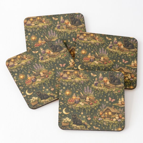 Item preview, Moonlit Herb Garden – Witchy Cottagecore Seamless Pattern designed and sold by Shadowframe Studios.