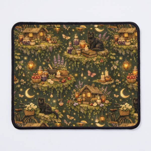 Item preview, Moonlit Herb Garden – Witchy Cottagecore Seamless Pattern designed and sold by Shadowframe Studios.