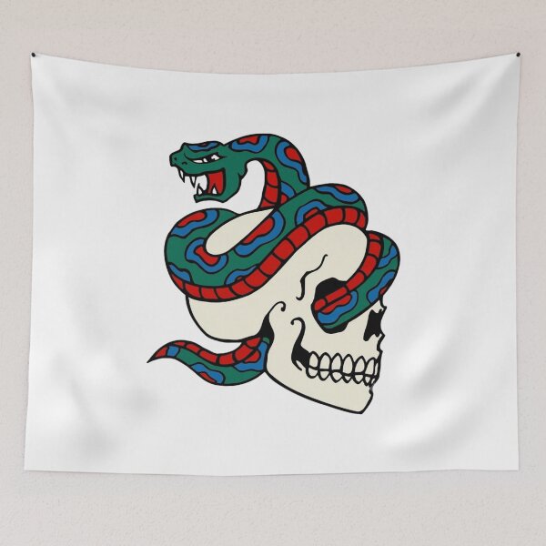 Item preview, Traditional American Tattoo Skull and Snake designed and sold by interdesigner.