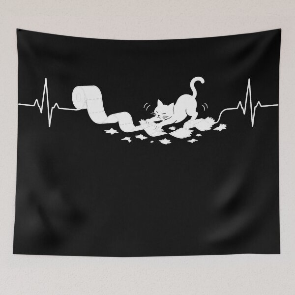 Item preview, ❤️ HEARTBEAT COLLECITON ❤️ - Heartbeat Cat - Interrupted by The Great Unrolling - for darker backgrounds designed and sold by WheelieGdArt.