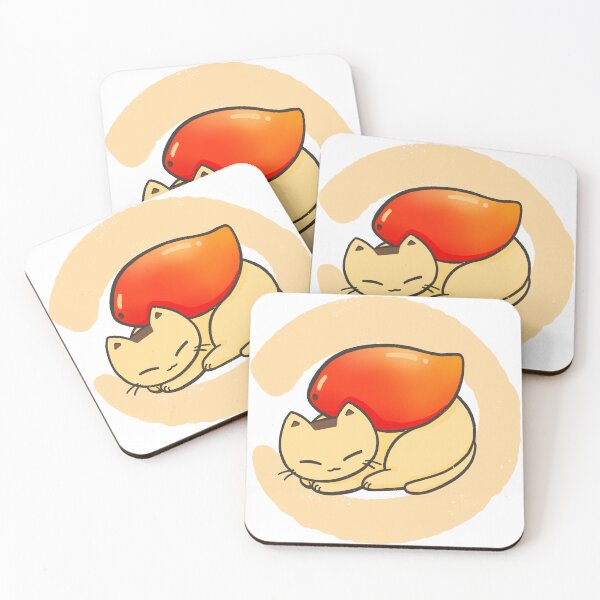 Item preview, Cute Kawaii Sleeping Mango Cat designed and sold by Sleepy-Town.