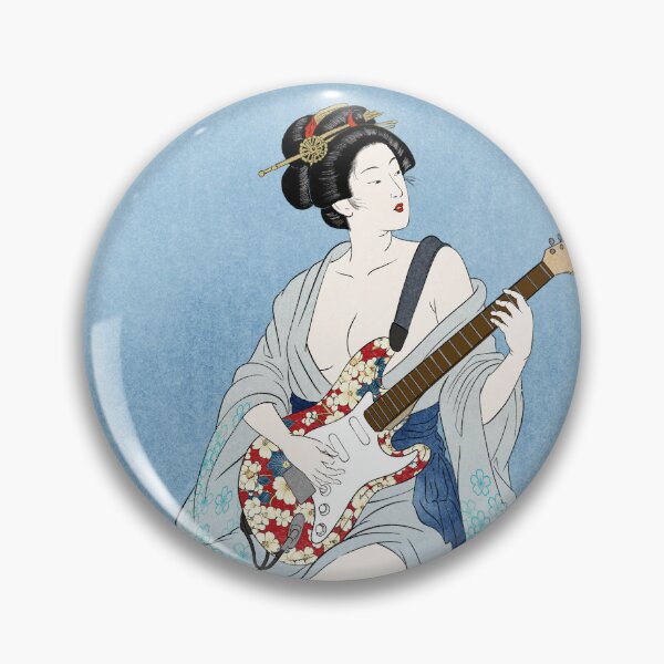 Item preview, Japanese Woman Plays Electric Guitar designed and sold by AkogareWorks.