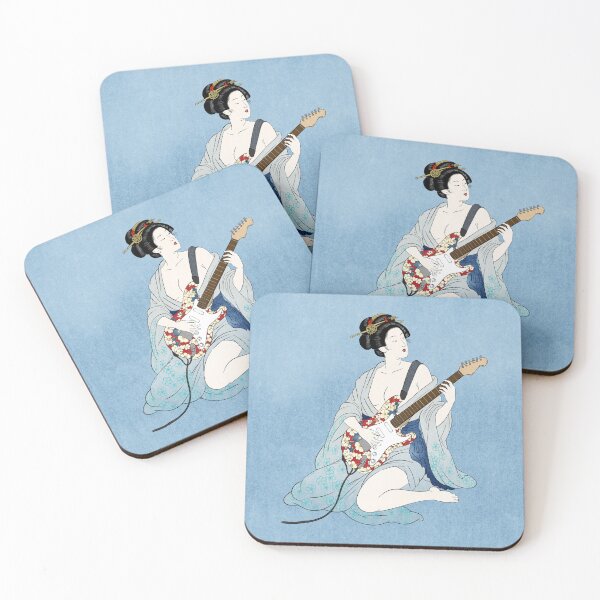 Item preview, Japanese Woman Plays Electric Guitar designed and sold by AkogareWorks.