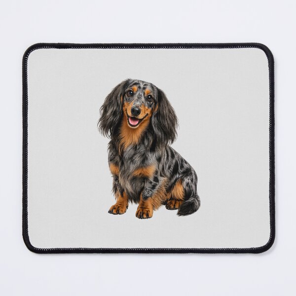 Item preview, Long haired dachshund dappled dog designed and sold by BackgroundND.