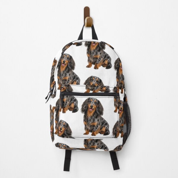 Item preview, Long haired dachshund dappled dog designed and sold by BackgroundND.
