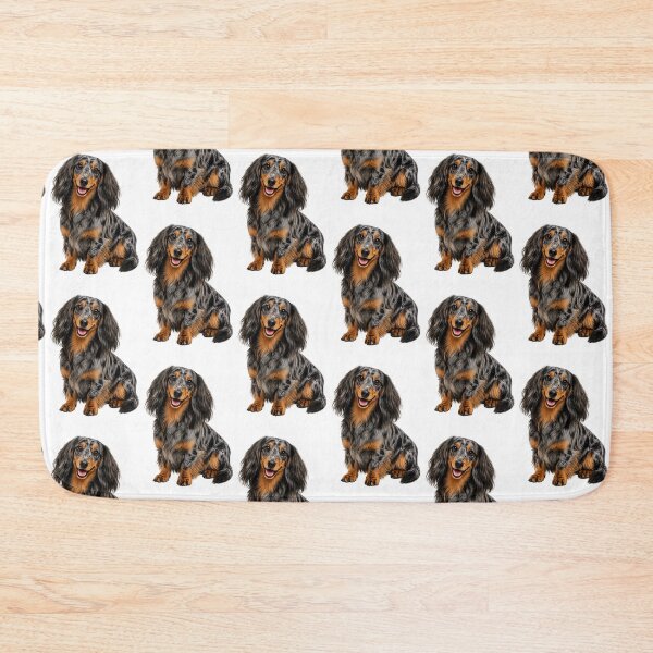 Item preview, Long haired dachshund dappled dog designed and sold by BackgroundND.