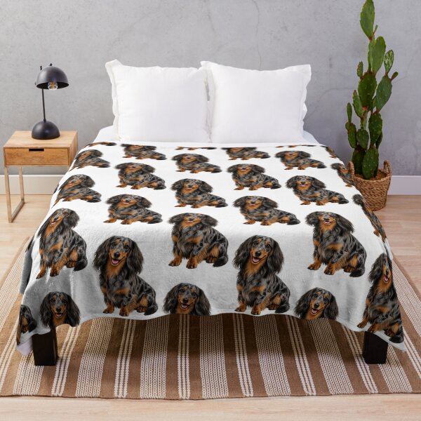 Item preview, Long haired dachshund dappled dog designed and sold by BackgroundND.