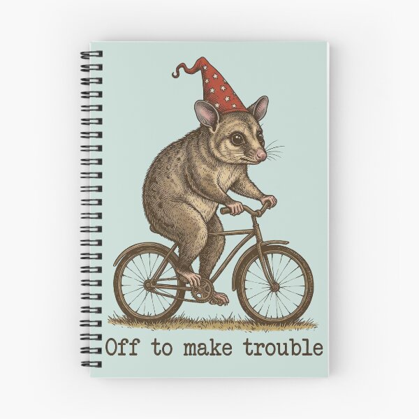Item preview, Off to Make Trouble Funny Possum Cycling designed and sold by NosandEdgy.
