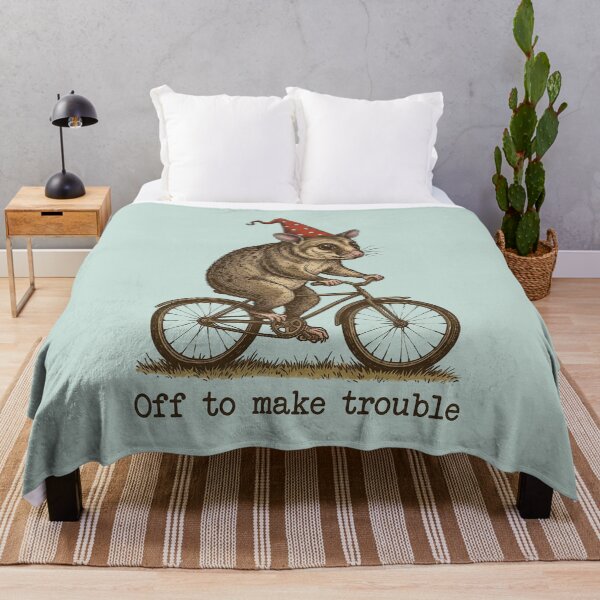Item preview, Off to Make Trouble Funny Possum Cycling designed and sold by NosandEdgy.