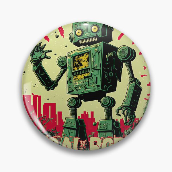 Item preview, Support Your Local Robot Uprising Retro Poster designed and sold by obstinator.