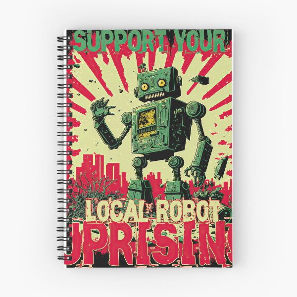 Item preview, Support Your Local Robot Uprising Retro Poster designed and sold by obstinator.