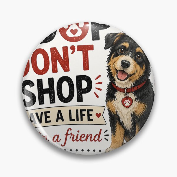 Item preview, Adopt Don't Shop – Save a Life, Gain a Friend Rescue Dog Sticker designed and sold by Whiskered Garden Studio.