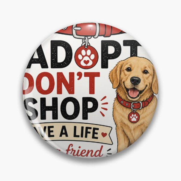Item preview, Adopt Don't Shop – Save a Life, Gain a Friend Golden Retriever Puppy designed and sold by Whiskered Garden Studio.