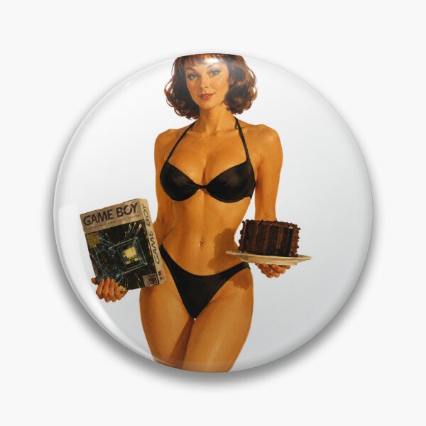 Item preview, Retro Gamer Pin-Up – Vintage Handheld Gaming Girl designed and sold by Cosplayvintage.