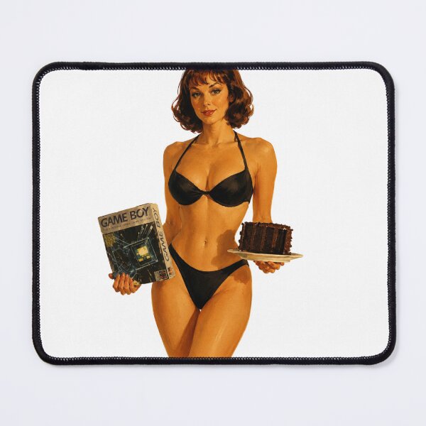 Item preview, Retro Gamer Pin-Up – Vintage Handheld Gaming Girl designed and sold by Cosplayvintage.