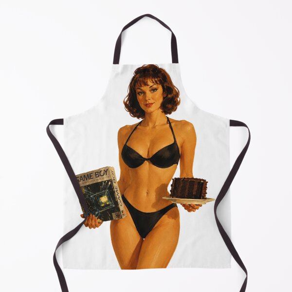 Item preview, Retro Gamer Pin-Up – Vintage Handheld Gaming Girl designed and sold by Cosplayvintage.