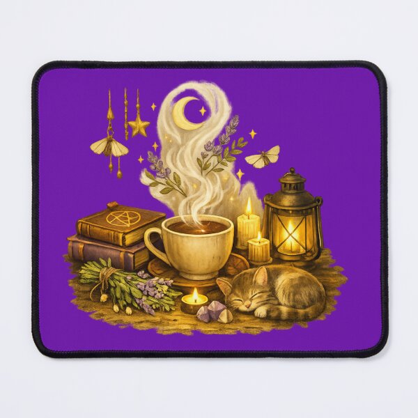 Item preview, Warm Tea & Quiet Magic – Cozy Witchcore Apparel Design designed and sold by Shadowframe Studios.