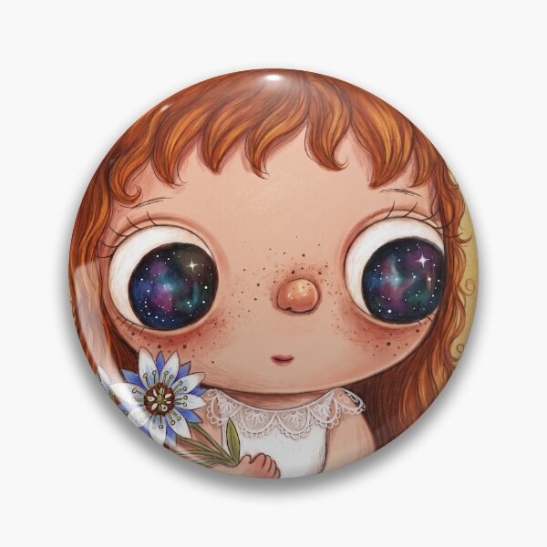 Item preview, Galaxy Eyes Girl - Red Hair and Magical Flowers designed and sold by dulcemaribella.