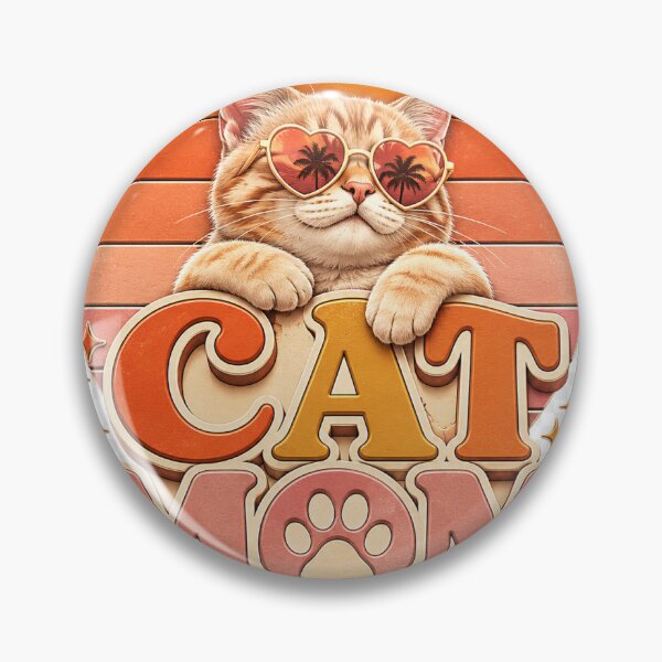 Item preview, Cat Mom Retro Sunset designed and sold by TaiwoDesigns.