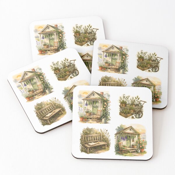 Item preview, Vintage Garden Cart Botanical Watercolor Illustration designed and sold by Spirit of Siam.