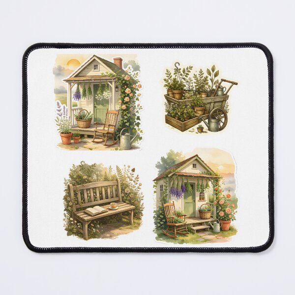 Item preview, Vintage Garden Cart Botanical Watercolor Illustration designed and sold by Spirit of Siam.