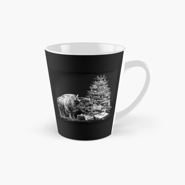 Item preview, Christmas Bison with Gifts – Black and White Holiday Wildlife Art designed and sold by inkoutninja.