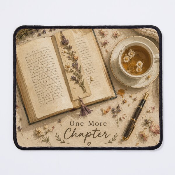 Item preview, One More Chapter | Cozy Reading Flat Lay with Tea & Candle designed and sold by UUniqueIImprint.
