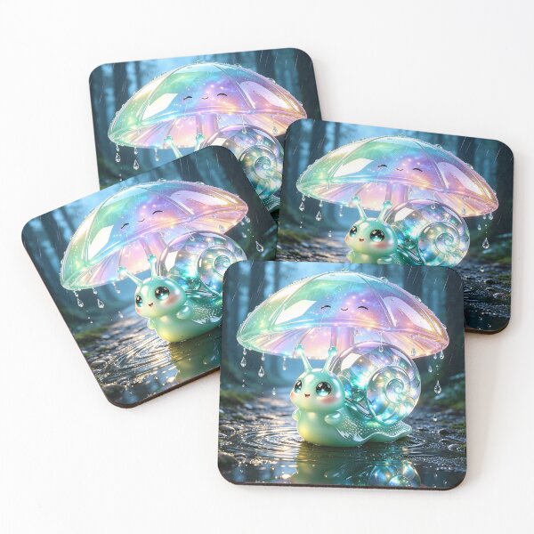 Item preview, Emerald Snail’s Rainy Day Shelter - Cute Jelly Snail in the Rain designed and sold by ABYSSLAB.