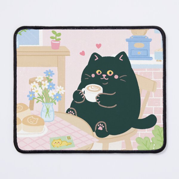 Item preview, Cute Black Cat Having Coffee designed and sold by Gotta Geta Gato.