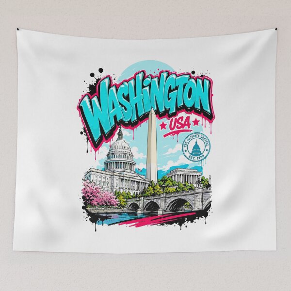 Item preview, Washington DC Street Art Graphic Tee designed and sold by AtuqStudio.