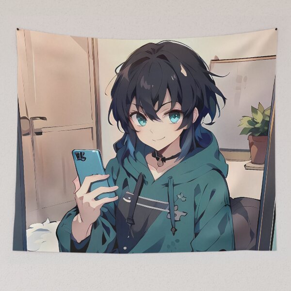 Item preview, Inosuke Hashibira Demon Slayer Cozy Selfie Bedroom Vibes designed and sold by PMartistStudio.