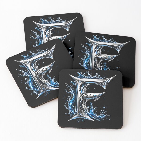 Item preview, Abyssal Finforge: The Pisces Shark Letter F designed and sold by BlissBlvdShop.