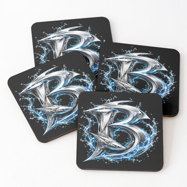 Item preview, Abyssal Finforge: The Pisces Shark Letter B designed and sold by BlissBlvdShop.