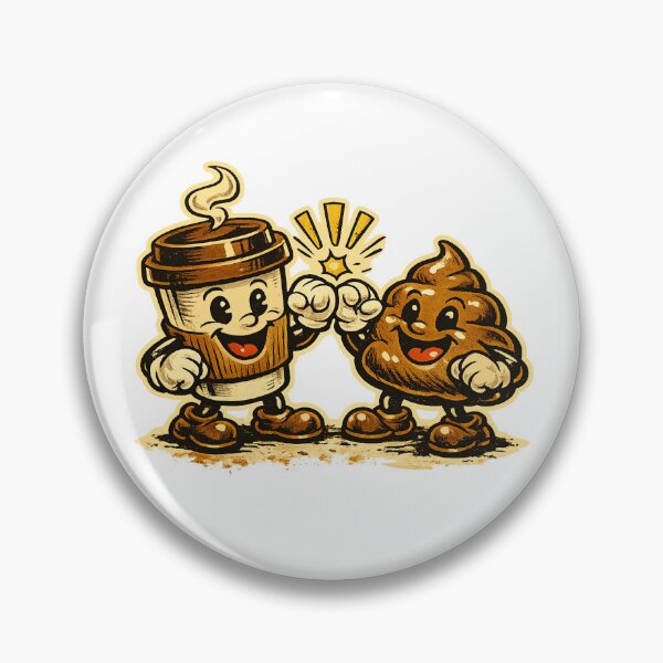 Item preview, Coffee and Poop Emoji High‑Five Vintage Cartoon designed and sold by peteys71.