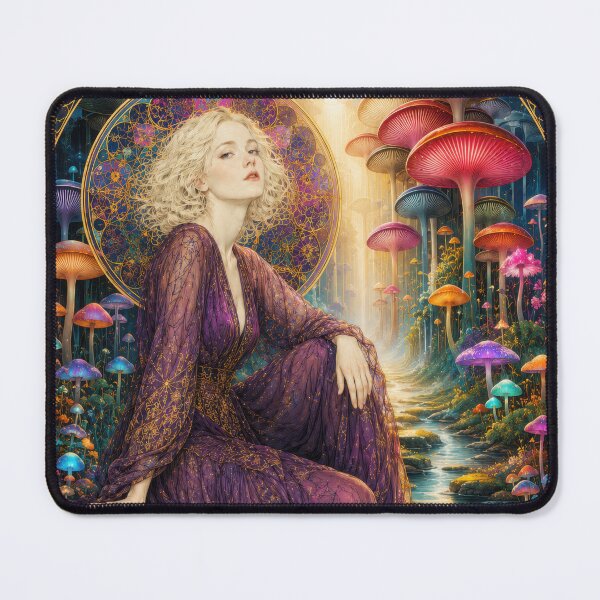 Item preview, Ethereal Woman in Mushroom Forest designed and sold by Andy Gambino Art.