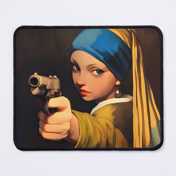 Item preview, Girl with Pearl Earring Gun Parody designed and sold by obstinator.
