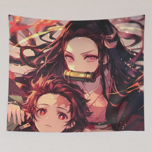 Item preview, Tanjiro Kamado Demon Slayer Fiery Guardian Portrait designed and sold by PMartistStudio.
