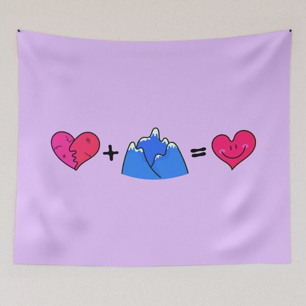 Item preview, My vibe A broken heart + Mountain = A happy heart designed and sold by DibujandoPorfa.