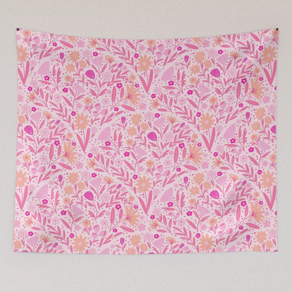 Item preview, Retro Boho Floral Fans - ffe4eb designed and sold by knitetgantt.
