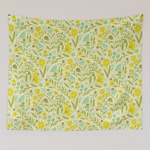 Item preview, Retro Boho Floral Fans - f5f1ce designed and sold by knitetgantt.