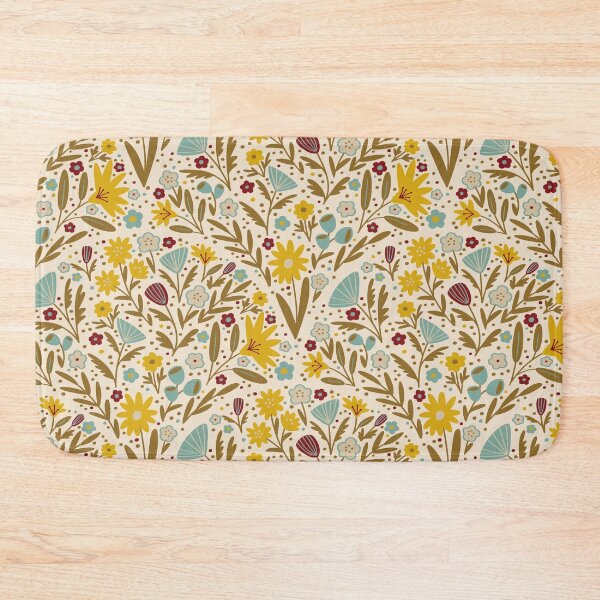 Item preview, Retro Boho Floral Fans - f2e3ce designed and sold by knitetgantt.