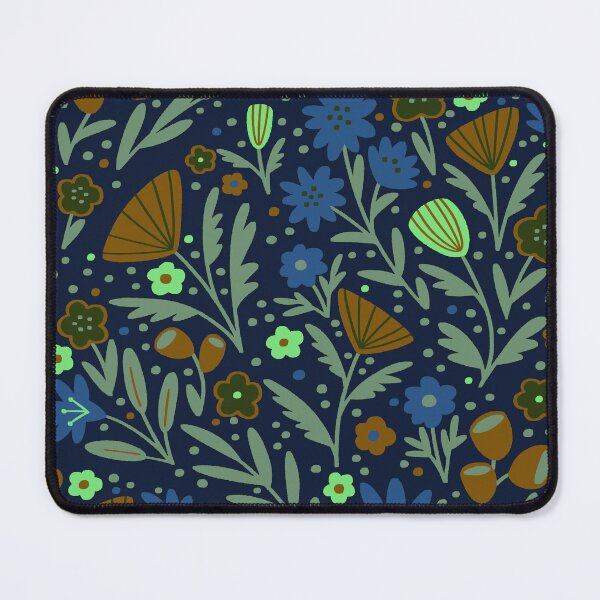 Item preview, Retro Boho Floral Fans - 0d1a35 designed and sold by knitetgantt.
