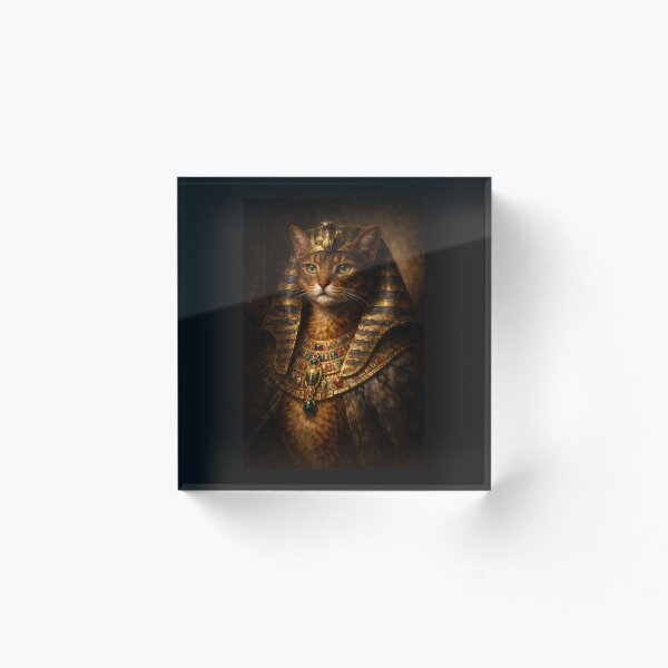 Item preview, Abyssinian Cat Pharaoh Portrait | Ancient Egyptian Royal Cat Art | Dark Academia Cat Lover Gift designed and sold by TheOdetteEdit.