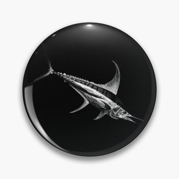 Item preview, Majestic Marlin – Black and White Deep Sea Fish Art designed and sold by inkoutninja.